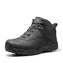 NORTIV 8 Men's Waterproof Hiking Boots Outdoor Lightweight Mid Trekking Backpacking Shoes JS19001M Black Size 11 US/ 10 UK