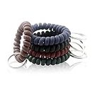 BIHRTC 5 Color Wrist Keychain Plastic Spring Flexible Spiral Wrist Coil Stretchable Wrist band Wristlet Keychain Bracelet Wrist Coil Key Chains Key Holder Key Ring for ID Badge Sauna Outdoor Sport