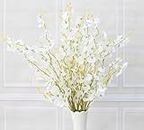 Goodangie00 10Pcs 37" Long White Artificial Dancing Lady Orchids Flowers for Home Wedding Office Party Floral Art DIY Decoration