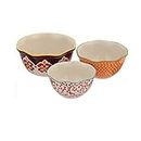 3-Piece Stoneware Market Scalloped Edge Serving Bowl Set, Multicolor by The Pioneer Woman