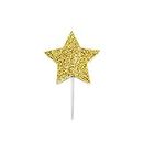 Anniversary House Glitter Star Cupcake Toppers Gold, M562