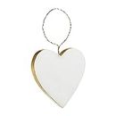 Mud Pie Marble and Gold Edge Christmas Ornament, Heart, 4" x 4"