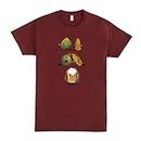 Pampling Maglietta Manica Corta in 100% Cotone, Abbigliamento Unisex per Uomo e Donna in 5 Taglie, T-Shirt Rossa, Modello Beer Fusion (L)