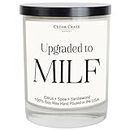 Upgraded to Milf | New Mom Gifts for Women | Mom to Be Gift | 1st Mother's Day Gift for New Mom | Birthday, Valentine’s Day, Christmas Gift | Funny Inappropriate Gift Idea | Funny Candle