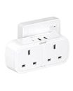 LENCENT USB Plug Extension, PD Type-c & 2 USB A Ports, 2 Way Socket Extension, 5-in-1 Outlet Extender for Household Appliances, iPhone, Smartphone Tablets, Ideal for Home Office Bedroom, 13A 3250W