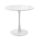 Panana Round White Colored Top Small Medium Kitchen Dining Room Furniture (80cm)