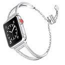 Secbolt Bling Bands Compatible Apple Watch Band 42mm 44mm Iwatch Series 4/3/2/1, Women Stainless Steel Metal Dress Jewelry Bracelet Bangle Wristband, Silver
