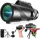 New 2024 Monocular-Telescope 80x100 High Powered Monocular with Smartphone Adapter and Tripod, Monocular for Adults Bird Watching/Wildlife/Hiking/Camping/Travelling
