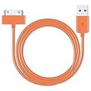 3 x 2 Meters Extra Long Orange 30 Pin USB Data Sync Charging Cable for Apple iPhone 4 4S 3G 3GS Apple iPad 1st 2nd 3rd Generation iPod 5th Generation Classic Nano 1st 3rd 3rd 4th 5th Generation Touch