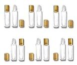 DIY Crafts Pack of 30 Pcs, As Image, 10 ml Clear Glass Roller Ball Bottles Travel Empty Refillable Essential Oil Roller Bottles Fragrance Perfume Lip Balms Liquid Roll (Pack of 30 Pcs, As Image)