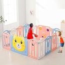 Careopeta 16 Panel Playpen for Babies Kids Play Yard with Mat and Balls Gate Playard for Baby Play Area Indoor Setup,Kid Toddlers Upto 4Yrs (6 * 5 FT= 30 SQFT)
