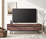 WAMPAT Mid-Century Modern 71" TV Stand for up to 75 inch TV Entertainment Center TV Console with Storage Cabinets Media Console for Living Room, Brown
