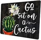 Go Sit On A Cactus Funny Quote Watercolor Floral Mouse Pad School Office Supplies Desk Accessories Decor Teacher Gifts