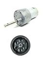 INVENTO 1pcs 12v 10 Kg-cm 10 RPM Side Shaft High Torque Geared DC Motor Heavy Duty with 95mm x 20mm Wheel for Robot Smart Car DIY