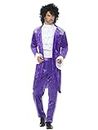 Smiffys Men's 80s Musician Costume, Purple, Medium