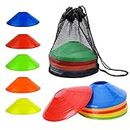 20 Pcs Agility Field Cones, Soccer Markers Disc with Net Bag, Pro Disc Cones for Training Football, Low Profile Field Markers Kids and Adults