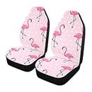 WELLDAY Pink Flamingo Car Seat Covers Universal Non-Slip Auto Car Seat Cover Breathable Stain Resistant Vehicle Seat Cover for Cars, Vans, SUV
