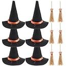 12 Pack Mini Witch Hats Mini Broom Halloween Decorations Wizard Accessory for DIY Halloween Party Birthday Wedding Crafts Doll House Scene Layout Decor