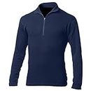 Minus33-100% Merino Wool - Isolation Men’s Midweight Quarter Zip - Warm Pullover - Outdoor Recreation Sweater - No Itch Renewable Fabric - Navy Blue - Large