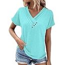 Amazon Smile Sign in Login My Account Charity,Lace Long Sleeve Top Plus Ladies Casual V Neck Short Sleeve T Shirt Pleated Solid Color (3-Mint Green, XL)
