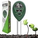 Dooppa Soil PH Tester 3 in 1, Soil Testing Kit Plant Care with Moisture Test,Light Test and PH Test for Garden Care, Bonsai Tree, Farm, Lawn, Indoor & Outdoor Use (Battery Free)