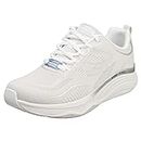 Skechers Womens D'Lux Fitness-Pure G Casual Shoes Vegan Air-Cooled Memory Foam Cushioned Comfort Insole White/Silver - 3 UK (149837)