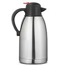 Widousy 2L Stainless Steel Double Walled Vacuum Insulated Coffee Pot with Press Button Top,12+ Hrs Heat&Cold Retention,for Coffee,Tea,Beverage