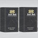 Bolt Bee Top Coat & Base Coat Long Lasting Shiny Nail Varnish Combo