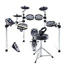 Alesis Drums Command Mesh Kit Bundle – Komplettes E-Drum Set mit einem achtteiligen Mesh E-Drum Kit, Schlagzeughocker, Kopfhörern und Drum Sticks