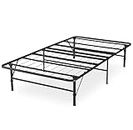 PALMEN Folding Metal Platform Bed, Single Size, Comfort Bed Base, Under-Bed Storage (Black Matte Finish)