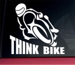  Adesivo decalcomania vinile Think Bike auto moto paraurti casco bianco