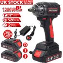 1000Nm 1/2" Cordless Electric Impact Wrench Drill Gun Ratchet Driver 2 Batteries