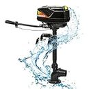 HANGKAI Outboard Motor, 48v 1000w 4HP Jet Pump Electric Outboard Motor Heavy Duty Short Shaft Brushless Motor for Inflatable Fishing Boat Engine Motor
