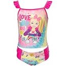 JoJo Siwa Girls Racerback Tankini Top and Bikini Bottom Swim Set Toddler to Big Kid, Jojo Siwa Pink, 5-6