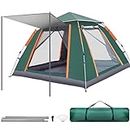 Qisan Idraulic Dome Tent Automatic Camping Tents 3-4 persone Canopy with Carrying Bag Easy to Set up and Package for Outdoor Backpacking Hiking Green