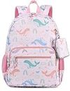 mygreen Kid Child Girl Cute Patterns Printed Backpack School Bag11.5"x15.7"x5.1", Whale Pink, 14 inch Laptop, Traditional Backpacks