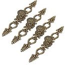 Gold Brass Knobs Door Handle Cabinet Drawer Pull,4pcs Bronze Drawer Cabinet Wardrobe Cupboard Pull Handle Retro Bronze Door for Cupboard Wardrobe Dressers Home Kitchen Bedroom(M) ( Size : Small )