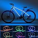DANCRA Bike Lights LED Bicycle Frame Light for Night Riding, 2.62ft×2 Waterproof Strip Light Battery Powered with RGB Color, Bright Decoration Lights for Scooter,Trike,Bike Lighting Accessories