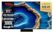 85" QLED Mini LED C805 4K Ultra HD Android Smart HDR TV (Dolby Atmos, Dolby Vision, HDR10+, Bluetooth, 144Hz Motion Clarity Pro, Chromecast Built-In, 240Hz Game Accelerator)