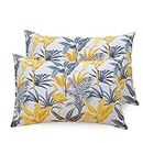 Huesland by Ahmedabad Cotton 144 TC Cotton Pillow Cover Set of 2 - Yellow