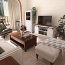 TV Stand up to 65 Inches, Modern Entertainment Center with Sliding Barn Doors and Storage Cabinets, Metal Media TV Table