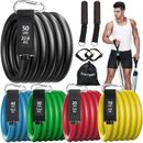 11pcs Resistance Bands Set, Latex Resistance Bands With Door Anchor, Handles, Carry Bag, Legs Ankle Straps, Exercise Bands, Workout Bands, For Home Gym, Fitness, Yoga & Pilates
