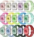 GEAK 15 Pack Silicone Sport Replacement Strap Bands Compatible with Apple iWatch Ultra Series 9 8 7 6 5 4 3 2 1 SE