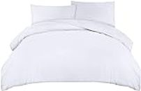 Utopia Bedding Duvet Quilt Cover Set with Pillow cases, Double - Soft Microfibre Polyester (White)
