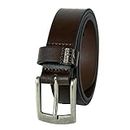 Levi's Boys' Big Kids Belt-School Casual for Jeans Classic Strap and Single Prong Buckle, Brown Logo, Large (30-32)