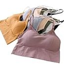 Gurukrupa International, Sports Bra Women Cotton Padded Wire Free Gymwear, Outdoor Lifestyle, Fashionable Fitness Yoga Free Size (Pack of 3), Size (28-32) (Pack of 1) (Multi Color) (Pink)