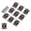 dophee 10 Pack Small Butterfly Hinges, Retro Mini Box Hinges with Mounting Screws for Wooden Box Jewelry Box Cabinets Chest Wine Box Tool Box Doll House DIY Crafts, 0.63"x0.51", Red Copper
