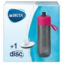 Botella filtrante BRITA Active Rosa - Filtro Tecnología MicroDisc, Óptimo sabor para disfrutar en cualquier lugar, Botella de Agua sin BPA, 0.6 litros
