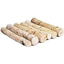 6 Pack Large Birch Logs for Fireplace Unfinished Wood Crafts DIY Home Decorative Burning(Logs:2.4"-3.1" Dia. x 16" Long)