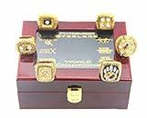 XiaKoMan Steelers 6 time World PIT Champions Rings Set with wooden Box Christmas birthday Gifts for Men Women Kids Boys fathers Championship Ring (11)